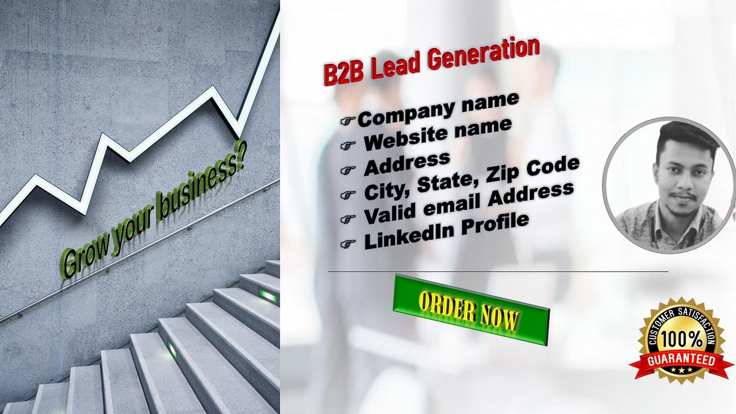 I will do b2b lead generation and prospect email list...