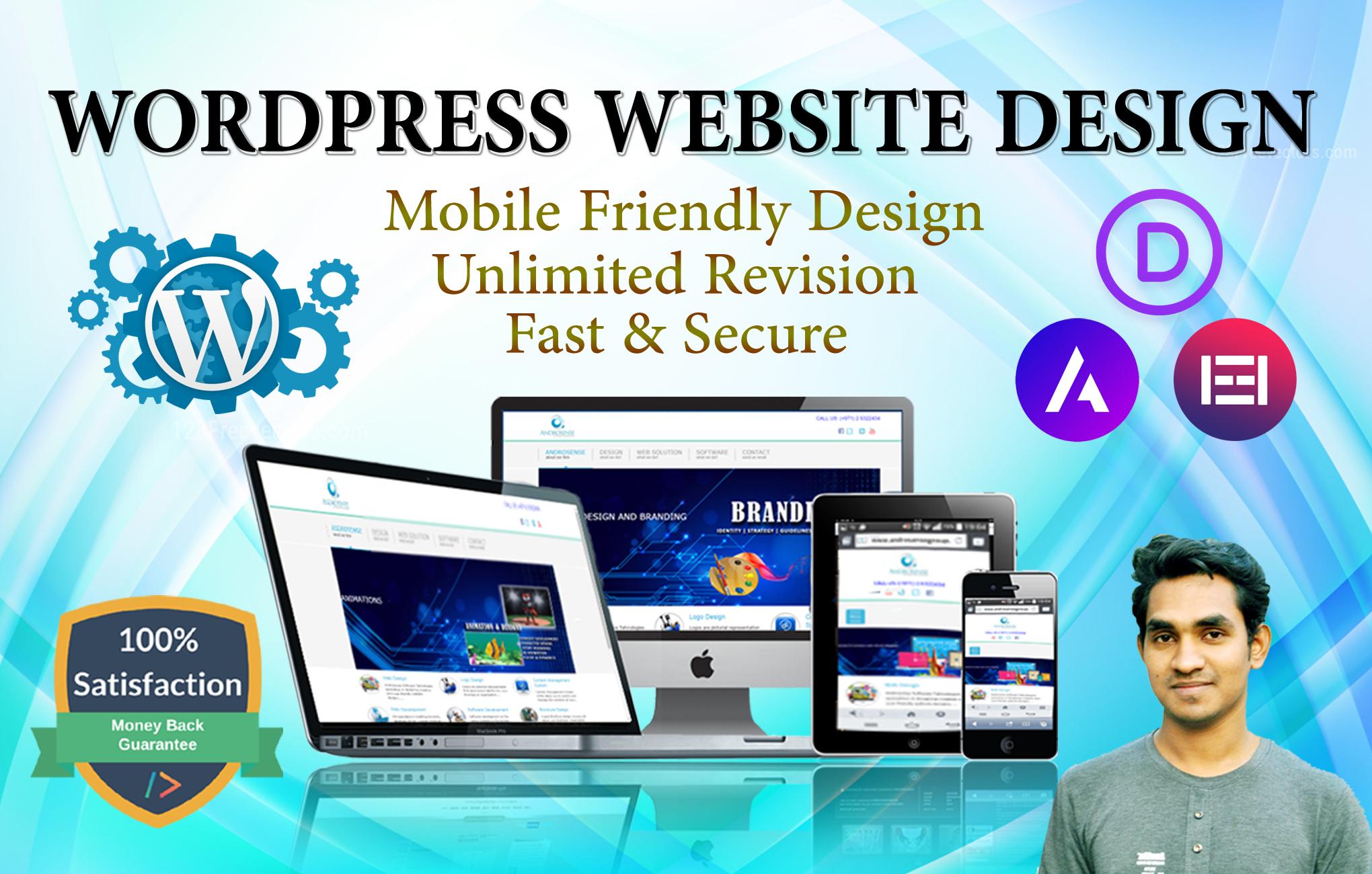 I will build a professional website on wordpress