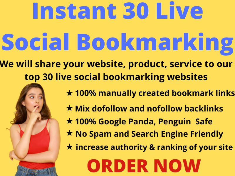 Instant 30 Live Do follow Social Bookmarking Links wi...