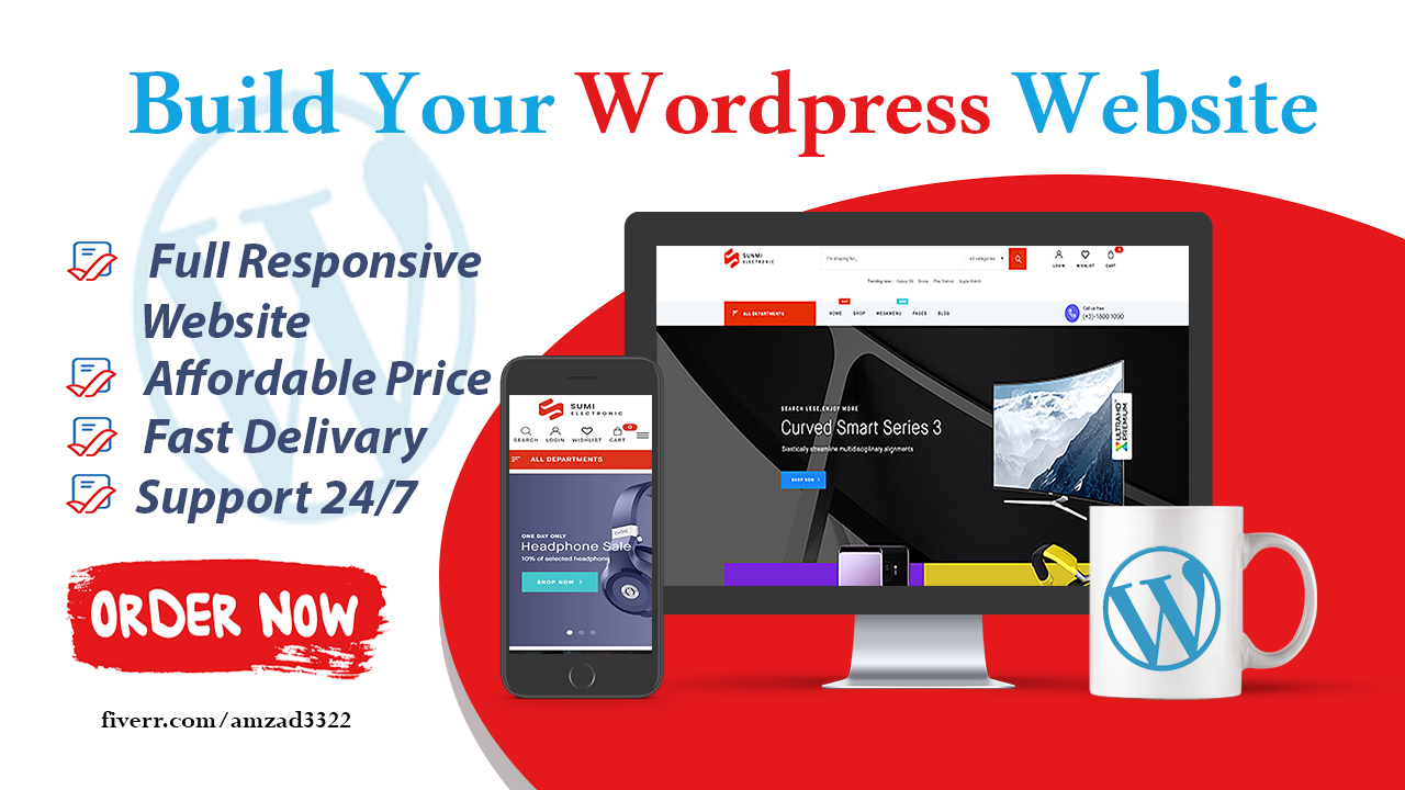 I will design a professional wordpress responsive web...