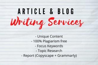 I will write 5 X 500 words SEO website content, blog...