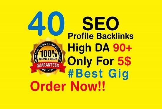 I will build 40 high da and pa all 90+ profile backli...