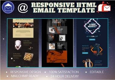 I will create responsive and Sparkling email template...