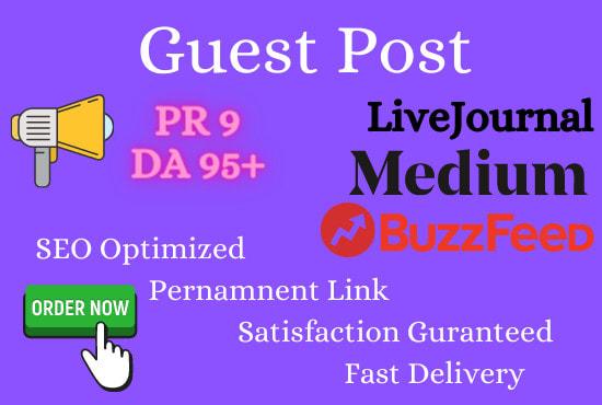 I will do high da pa bakclinks on medium and buzzfeed