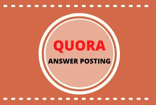 Promote your website with 5 HQ Quora answer posting