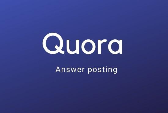 Promote your website 5 high Quora Answer with your Ke...