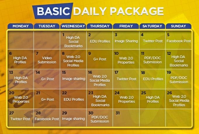 provide white hat off page SEO backlinks monthly pack...