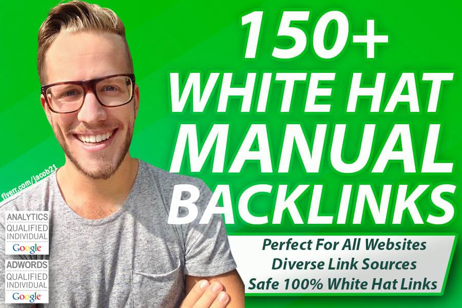 give you 150 DR 50 Plus SEO white hat manual link bui...