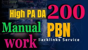 I will do Manual work 200 permanent pbn backlinks da ...