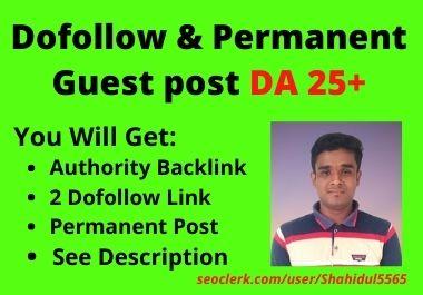I will publish dofollow and permanent guest post high...