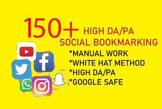 I will create manually high quality 150+ social bookm...