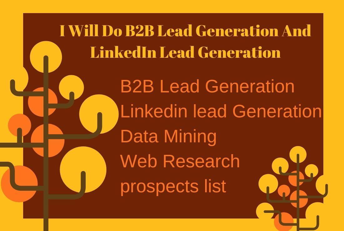 I Will Do B2B Lead Generation, LinkedIn Lead Generat...