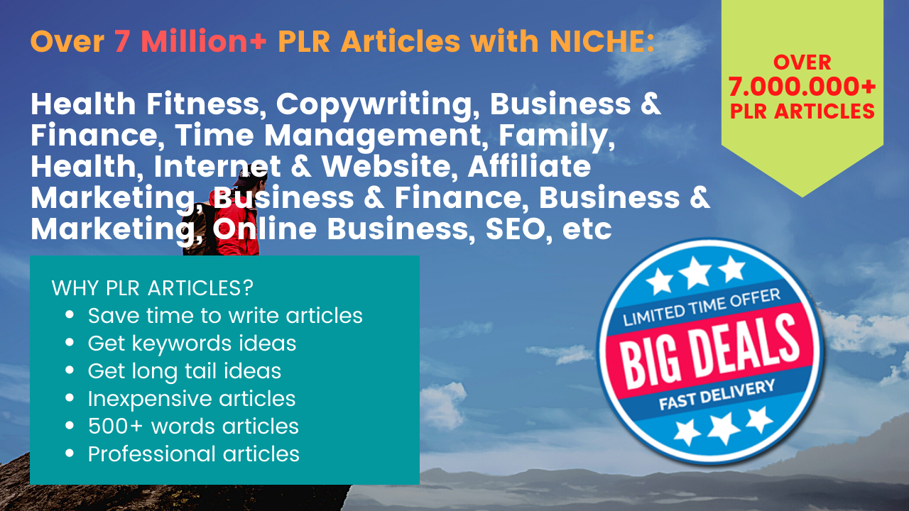 I Will Give 7.000.000+ PLR Articles for Mix Niche + B...