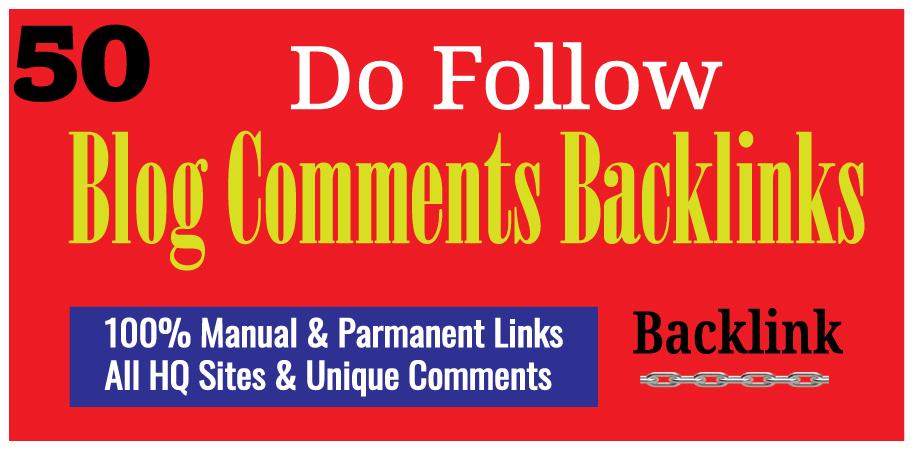 Manually Create 50 Dofollow Blog Comments Backlinks O...