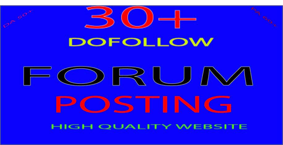 Do Manually 30+ Unique HQ Forum Posting SEO Backlinks...