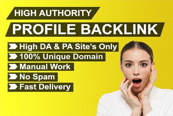 I will do high authority profile backlinks manually f...
