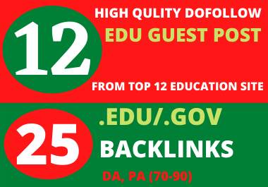 I will create 12 high quality dofollow Edu guest post...