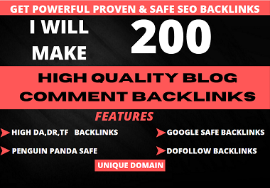 I will create 200 manual blog comment backlinks for g...