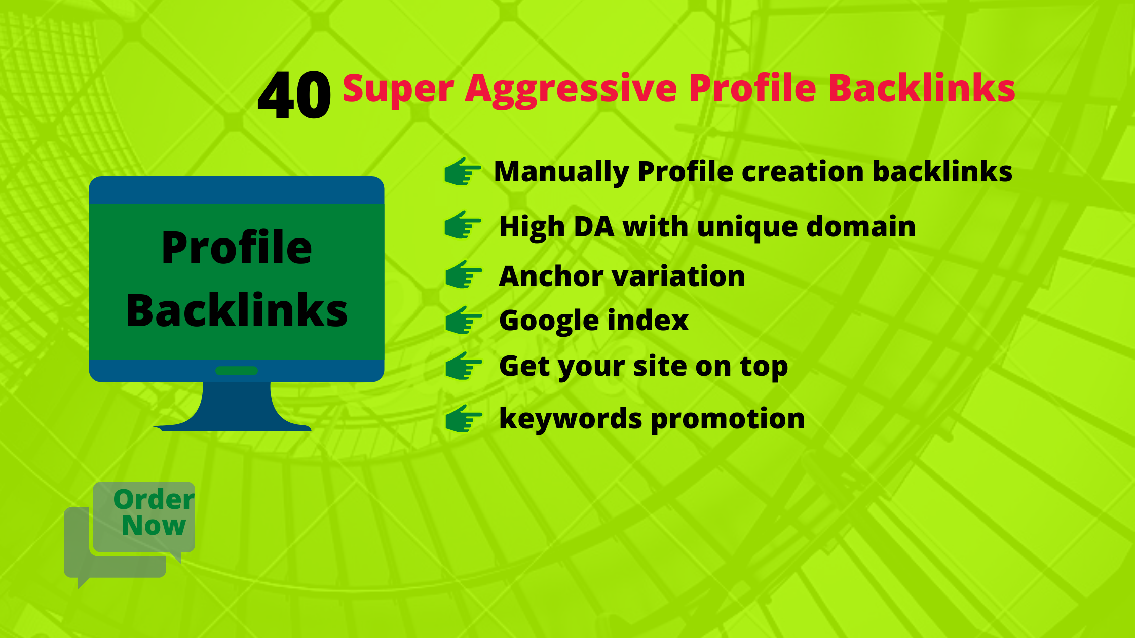 I will do manually 40 high quality profile backlinks ...