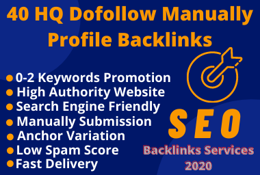 I Will Create 40 High Quality Do-follow Manually Prof...