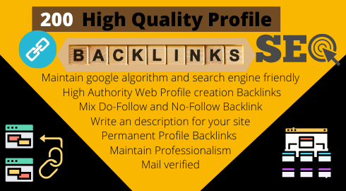 I will Creat 200 edu, sports, etc Profile Backlinks...