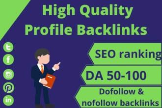 I will Creat 50 HQ edu, sports, Profile Backlinks se...