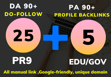 Effective 25 All dofollow and 5 EDU/GOV High DA PA Pr...