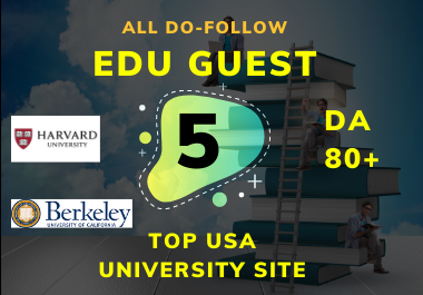 I will create 5 edu Guest Post DA80+ PR9 dofollow per...
