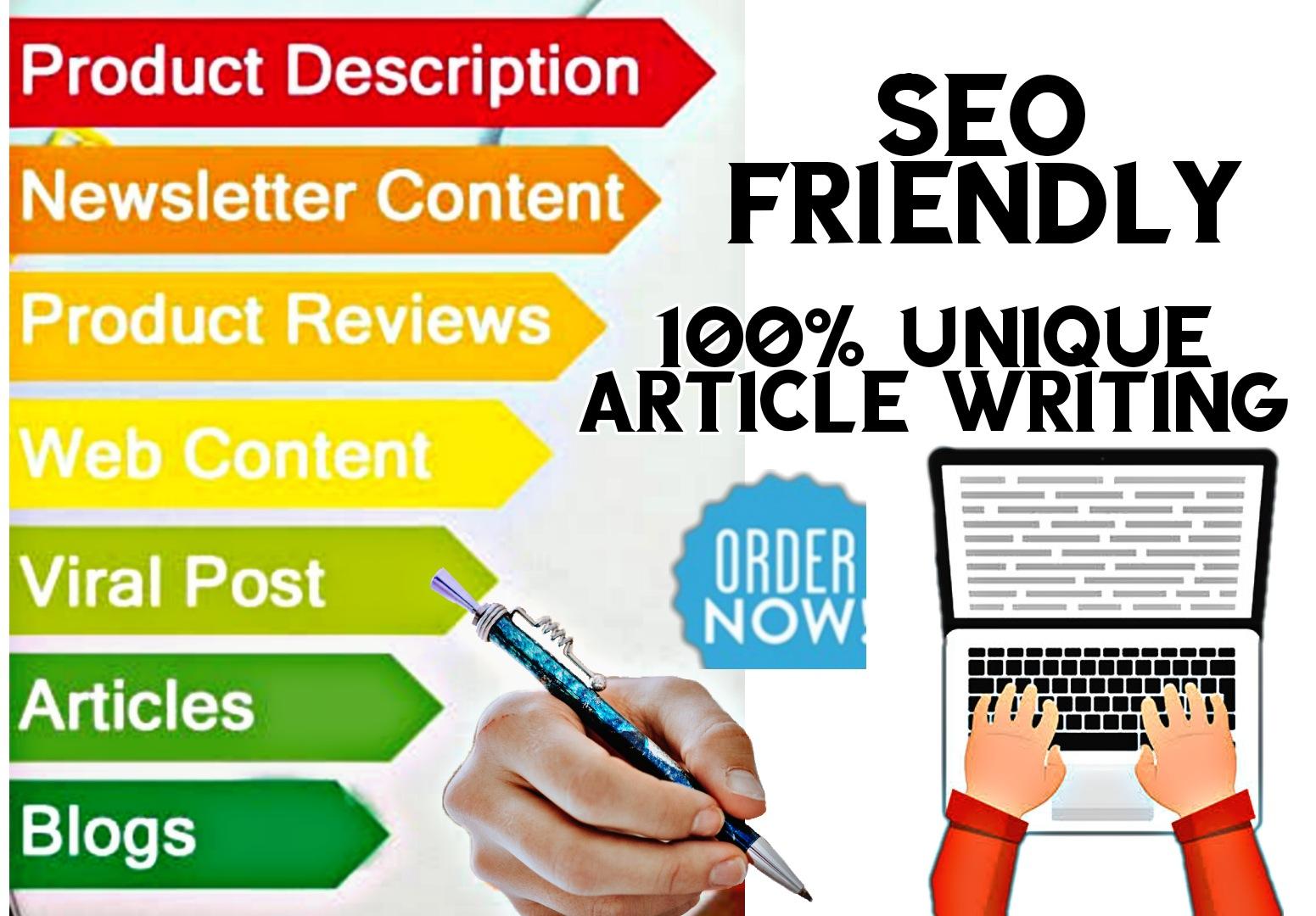 Article writing 1 X 1000 Words High Quality Unique SE...