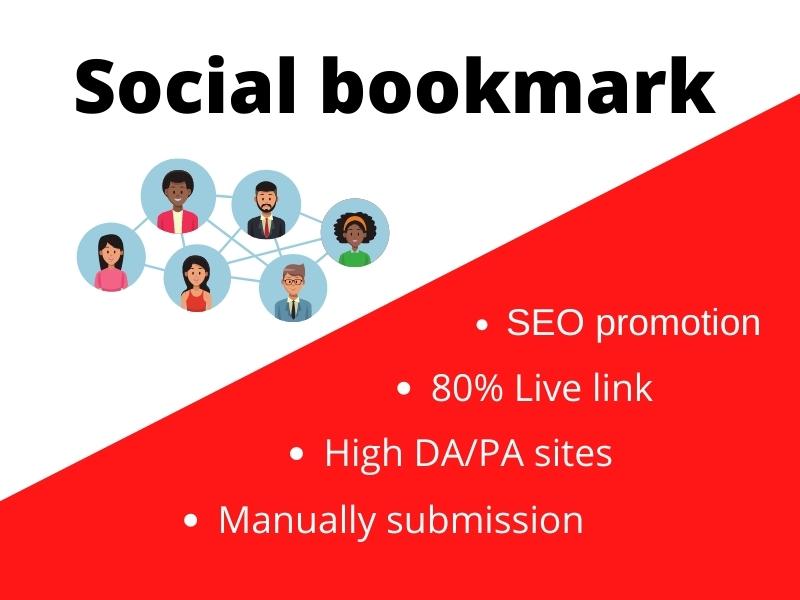 I will create manually 100 social bookmark on high PA...