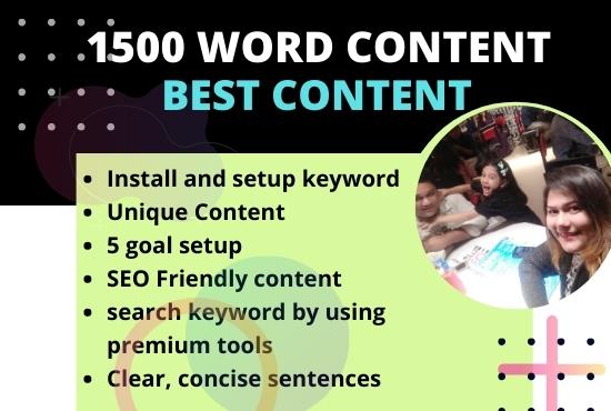 I will write manually up to 1500 word content with an...
