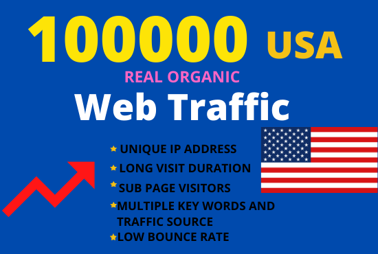 100000 USA web traffic, real organic visitors