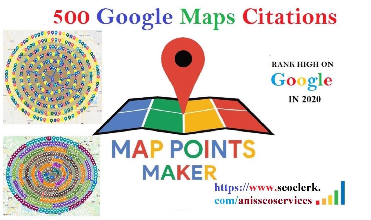 Do 500 google point maps citations with Driving Direc...
