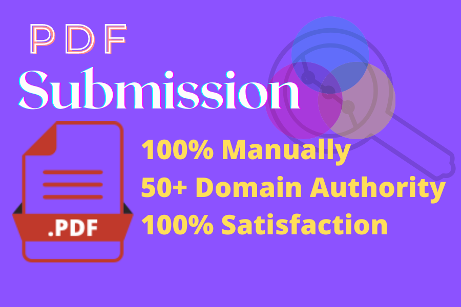 I will do 20+ pdf submission and SEO backlinks Manual...