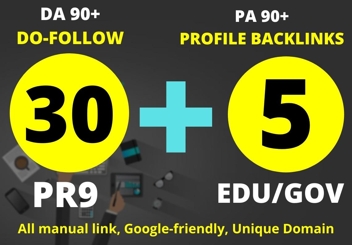 I Will Create 30 Pr9 + 5 Edu/Gov Dofollow DA90+ SEO P...