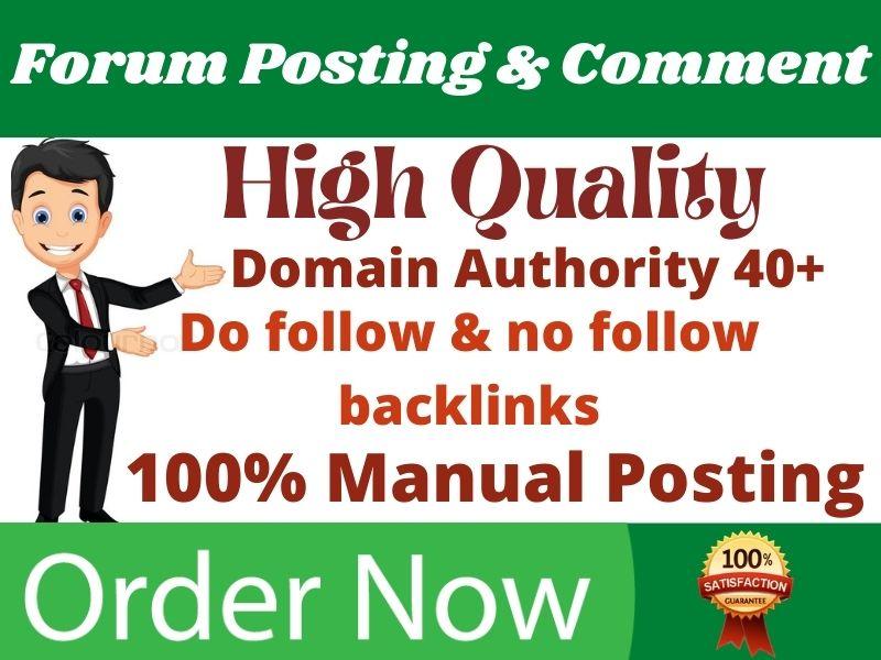 I will do 50+ high quality forum posting for SEO back...