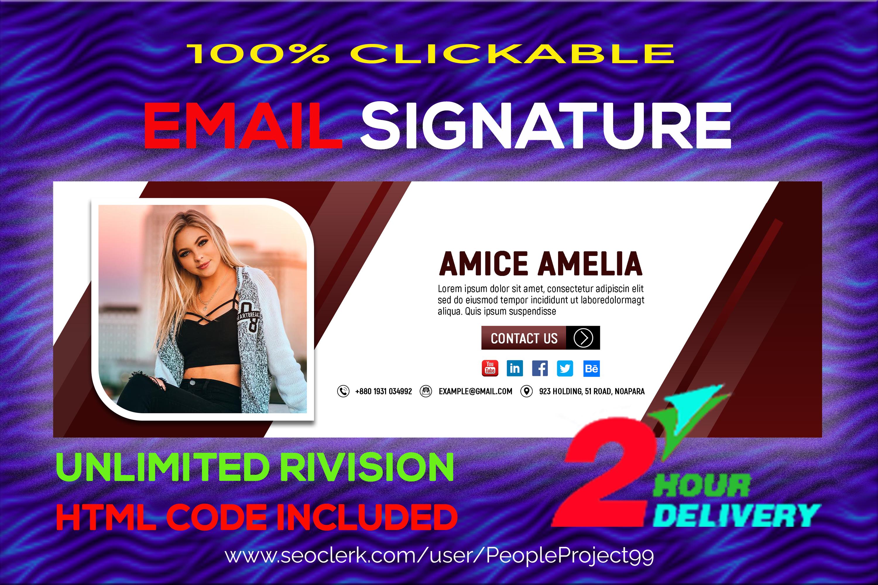 I will be design your interactive HTML email signatur...