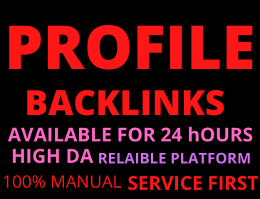 50 Profile Backlinks manual DA 50+ Permanent unique l...
