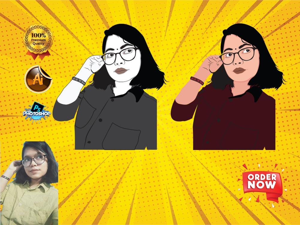 I will create minimal art, vector portrait art and d...