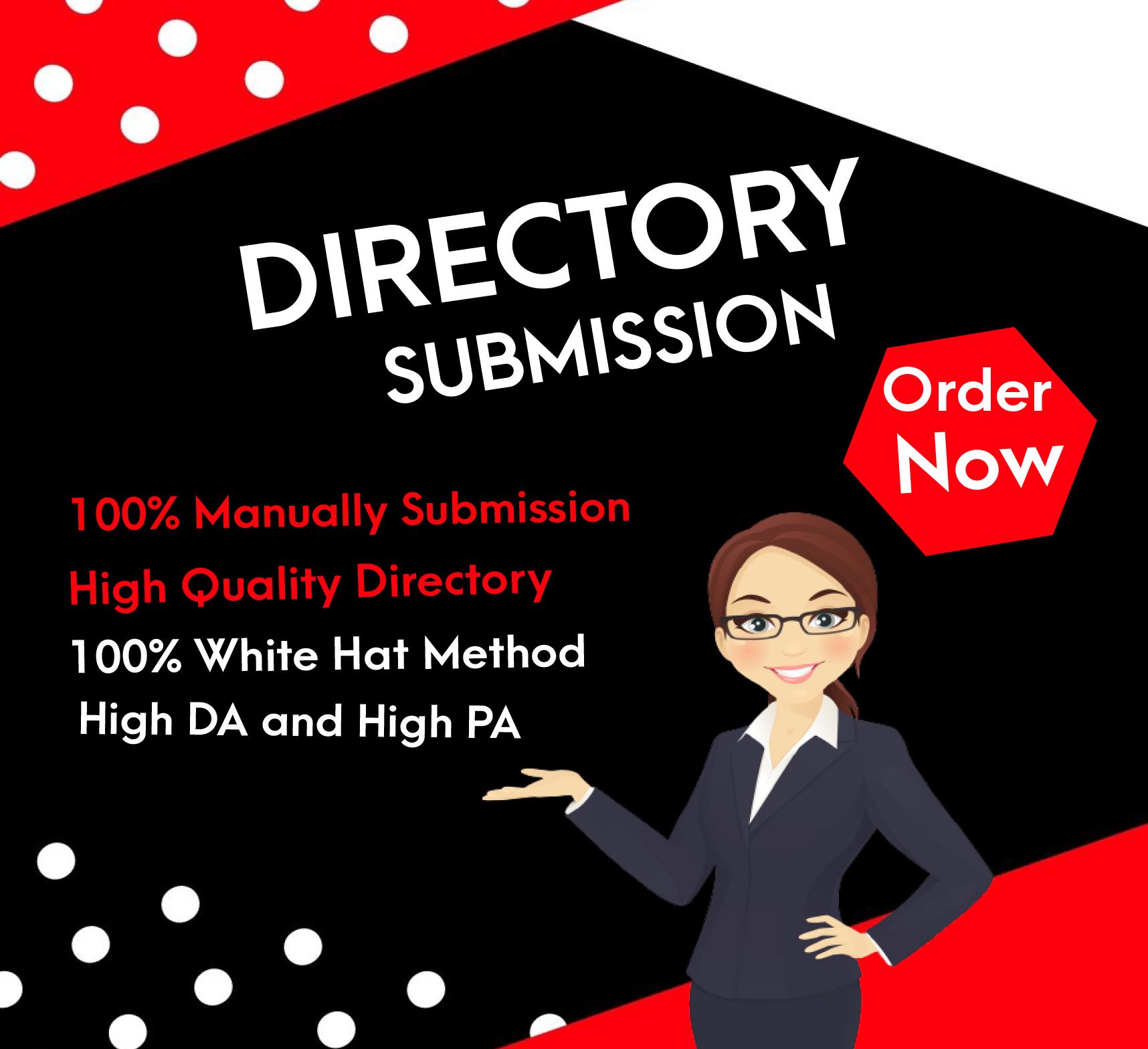 I will manually create 100 high authority directory s...