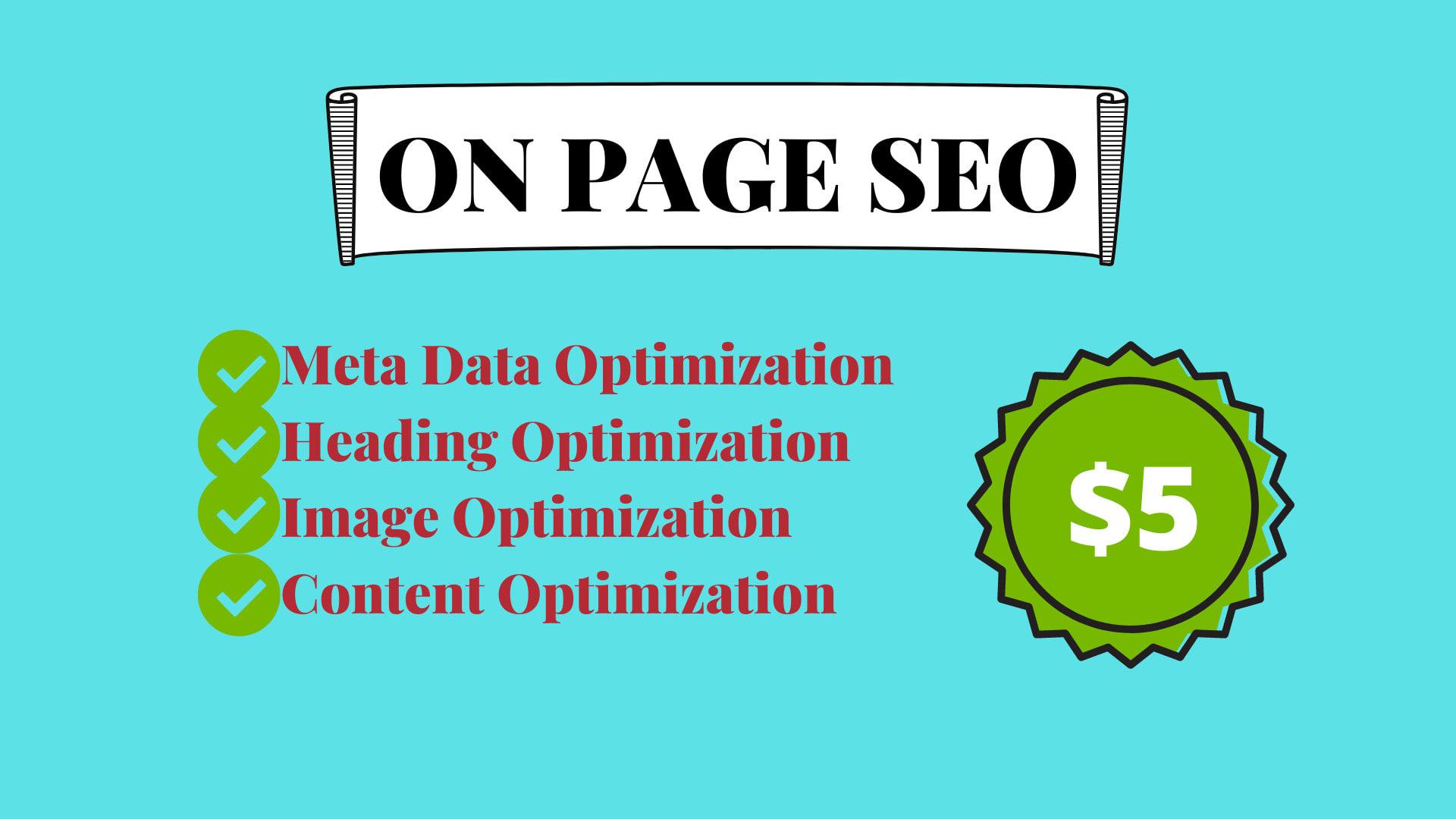 I will do on page SEO optimization