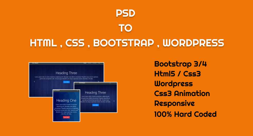 I will convert PSD to HTML bootstrap responsive websi...