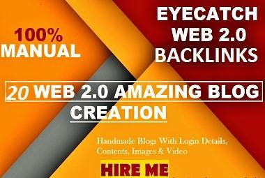 I will create 20 web 2.0 backlinks for ranking your w...