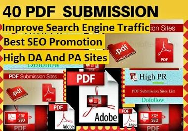 I will do pdf submission to top 40 pdf sharing sites ...
