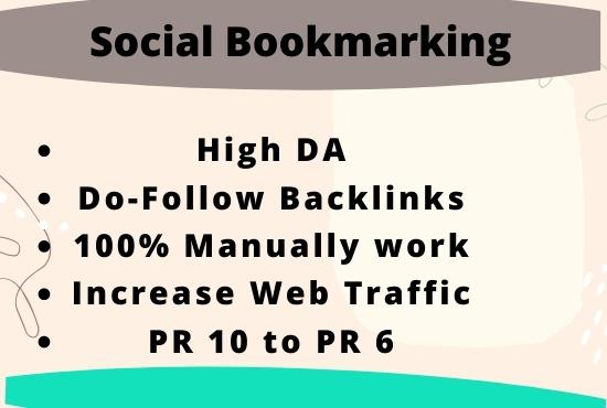 I will do 50 social bookmarking on high DA/PA backlin...