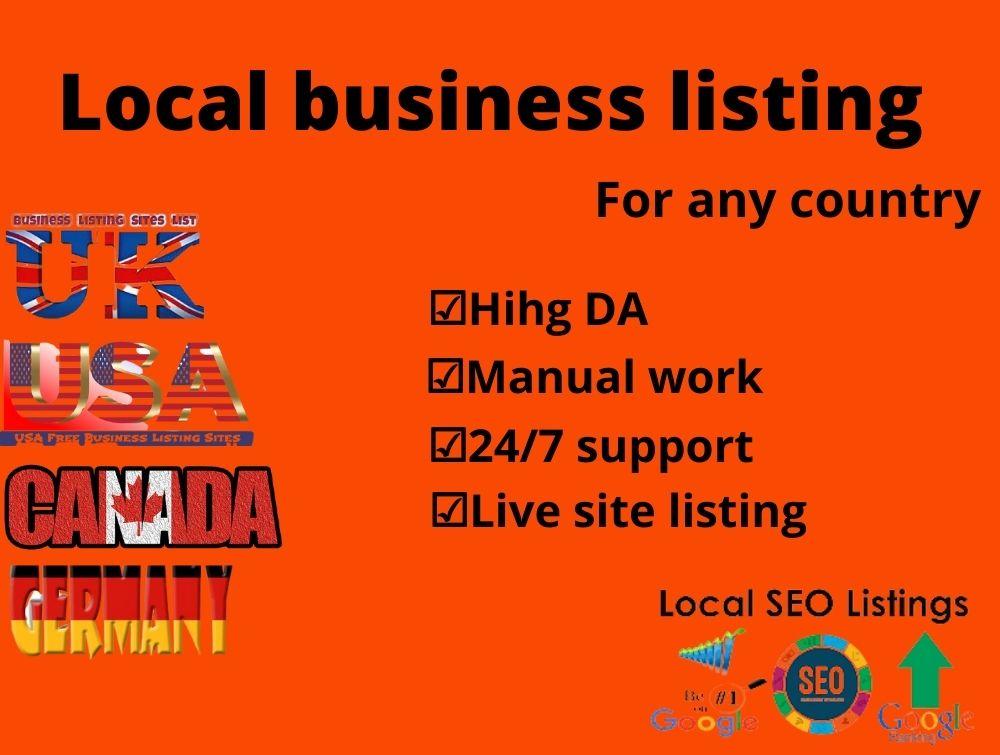 I will create 200 Manually local business listing for...
