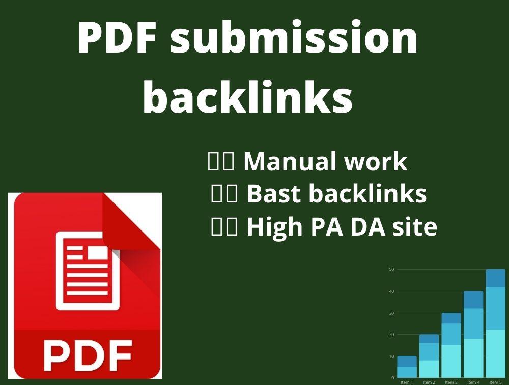 I will do manually 30 PDF submission quality backlink...