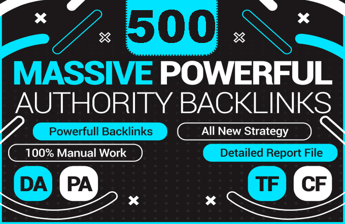 I will create 500 unique domain SEO backlinks on da 5...