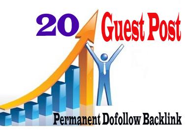 Get 20 HQ dofollow Guest Post Seo backlink