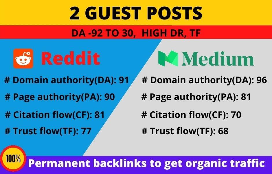 Publish +2 guest posts in high DA site to promote you...